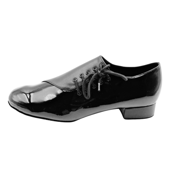 Men's 2cm Black Leatherette Heels Ballroom Dance Shoes - Image 3