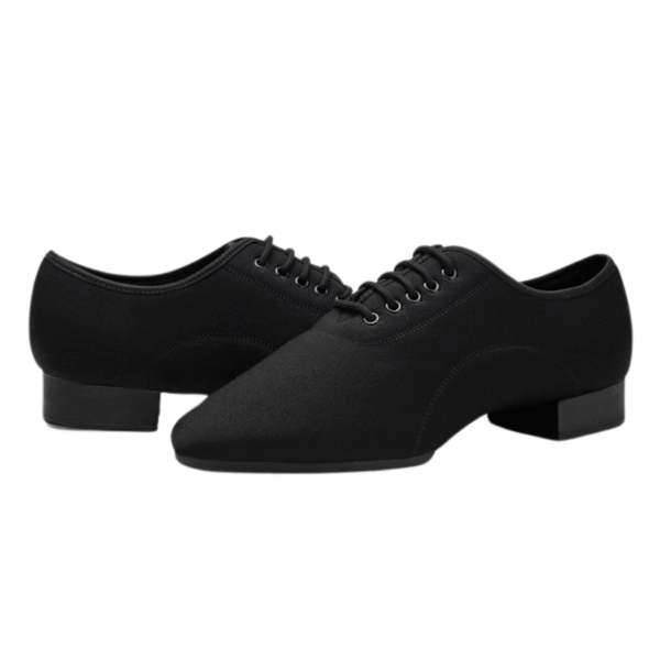 Men's Black Oxford Cloth Ballroom Dance Shoes - Image 2