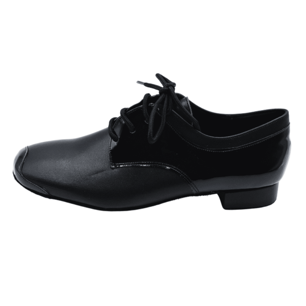 Men's 3cm Black Leatherette Heels Ballroom Dance Shoes - Image 3