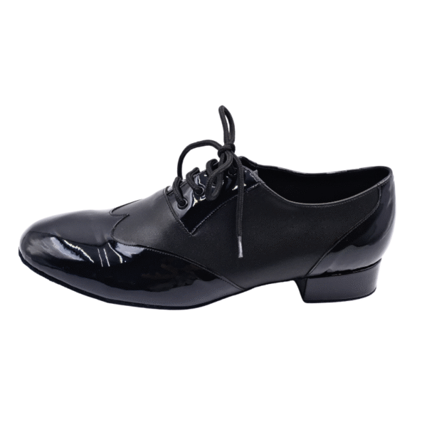 Men's 2cm Black Leatherette Heels Ballroom Dance Shoes - Image 3