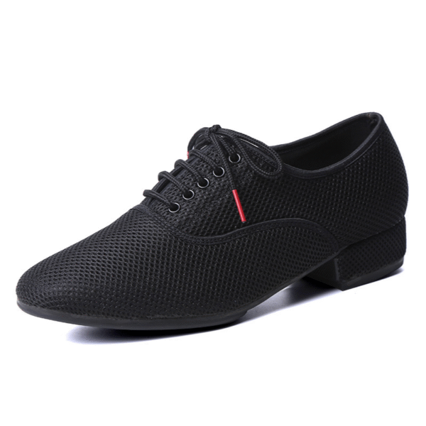 Men's Black Mesh 2.5cm Heels Ballroom Dance Shoes - Image 5