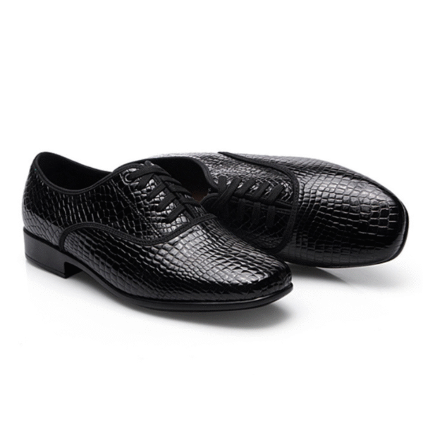 Men's 2.5cm Black Leatherette Heels Ballroom Dance Shoes - Image 2