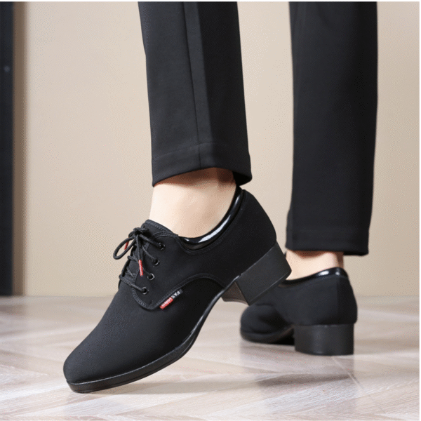 Men's 3.5cm Black Heels Ballroom Dance Shoes - Image 3