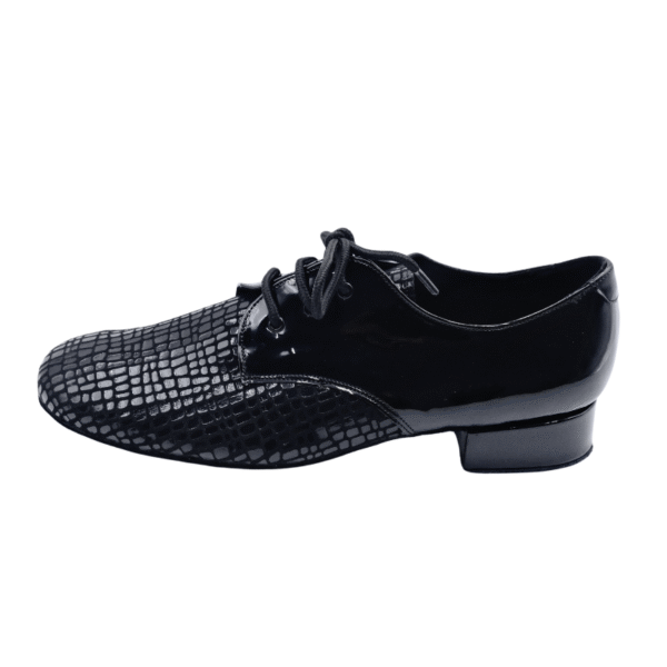 Men's 2cm Black Leatherette Heels Ballroom Dance Shoes - Image 3