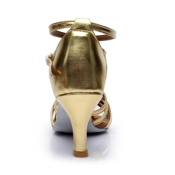 Women's Microfiber Leather 5.5cm/7.5cm Heel Strappy Latin Dance Shoes Ballroom Dance Shoes - Image 7