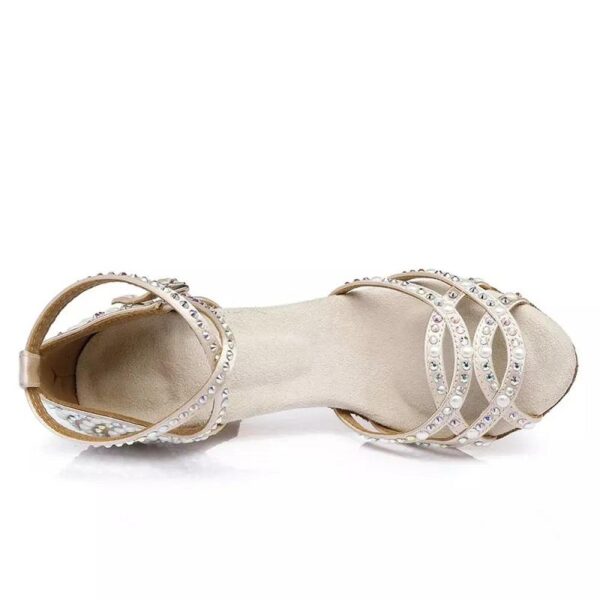 Women's Satin Customized Heel Latin Shoes Salsa Shoes  Ballroom Dance Shoes - Image 7