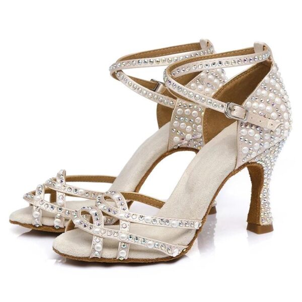 Women's Satin Customized Heel Latin Shoes Salsa Shoes  Ballroom Dance Shoes