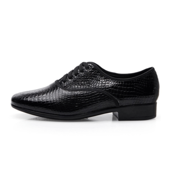 Men's 2.5cm Black Leatherette Heels Ballroom Dance Shoes - Image 5