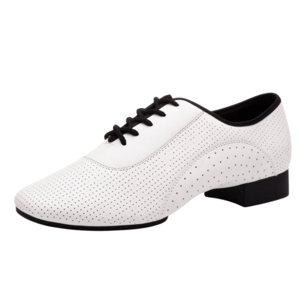 Men's 2cm White Leatherette Heels Ballroom Dance Shoes - Image 4