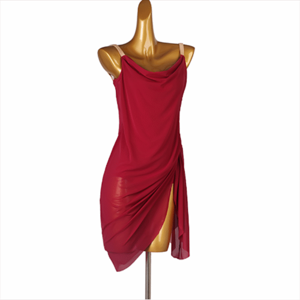 Customisable-Women's Rumba Spaghetti Straps Latin Dance Practice Dresses Performance Dresses - Image 2
