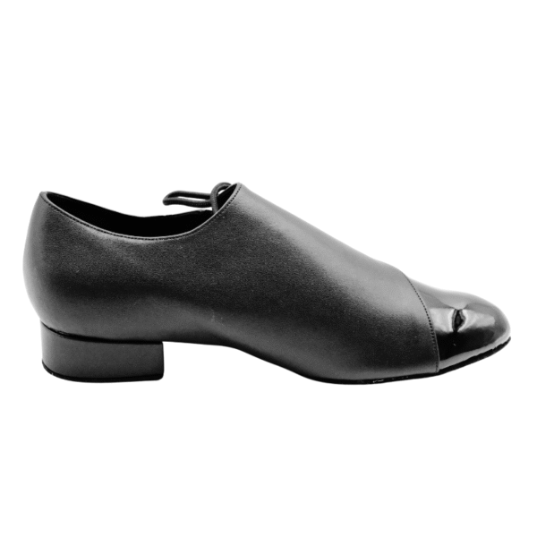 Men's 2cm Black Leatherette Heels Ballroom Dance Shoes - Image 5