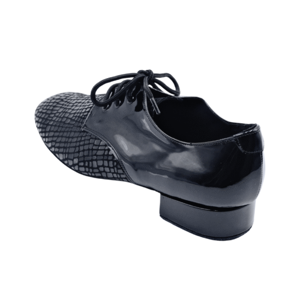 Men's 2cm Black Leatherette Heels Ballroom Dance Shoes - Image 4