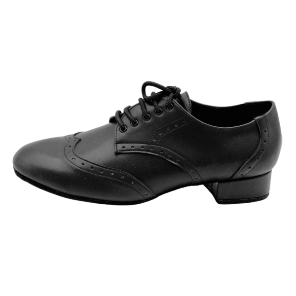 Men's 2cm Black Leatherette Heels Ballroom Dance Shoes - Image 4