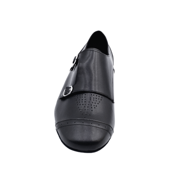Men's 2cm Black Leatherette Heels Ballroom Dance Shoes - Image 5