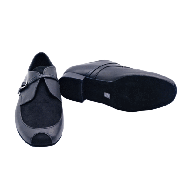 Men's 2cm Black Leatherette Heels Ballroom Dance Shoes - Image 5