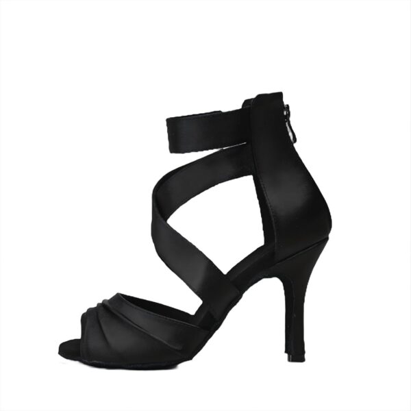 DS Women's Satin Customized Heel Dance Boots Salsa Dancing Shoes - Image 3