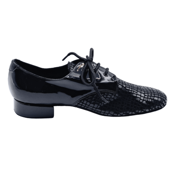 Men's 2cm Black Leatherette Heels Ballroom Dance Shoes - Image 5