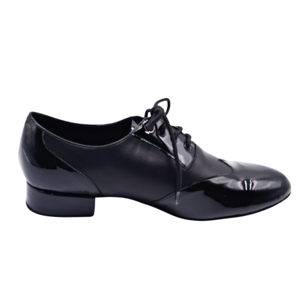 Men's 2cm Black Leatherette Heels Ballroom Dance Shoes - Image 6