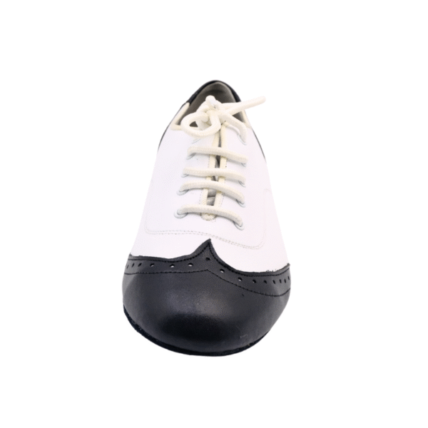 Men's 3cm Black and White Leatherette Heels Ballroom Dance Shoes - Image 7