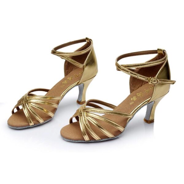 Women's Microfiber Leather 5.5cm/7.5cm Heel Strappy Latin Dance Shoes Ballroom Dance Shoes