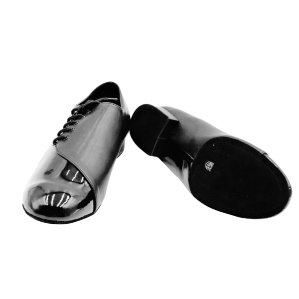 Men's 2cm Black Leatherette Heels Ballroom Dance Shoes - Image 6