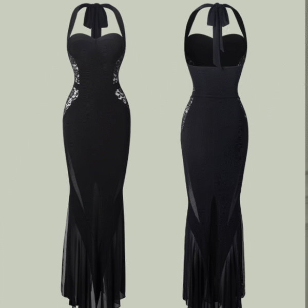 Z Women's Sleeveless Latin Dance Dress Dance Wear Training Performance Dress - Image 7