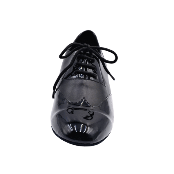 Men's 2cm Black Leatherette Heels Ballroom Dance Shoes - Image 7