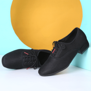 Men's Black Mesh 2.5cm Heels Ballroom Dance Shoes