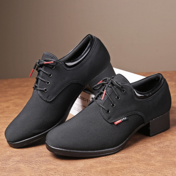 Men's 3.5cm Black Heels Ballroom Dance Shoes - Image 6