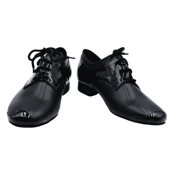Men's 3cm Black Leatherette Heels Ballroom Dance Shoes - Image 7