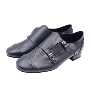 Men's 2cm Black Leatherette Heels Ballroom Dance Shoes