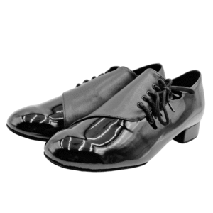 Men's 2cm Black Leatherette Heels Ballroom Dance Shoes