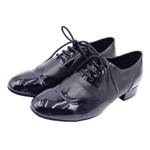 Men's 2cm Black Leatherette Heels Ballroom Dance Shoes