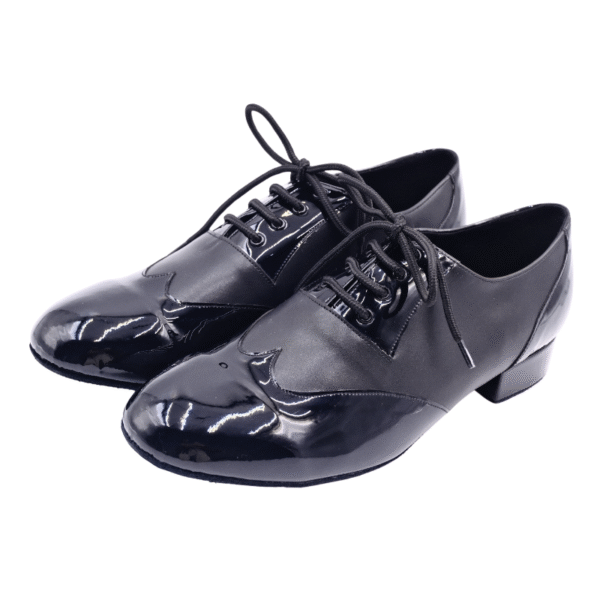 Men's 2cm Black Leatherette Heels Ballroom Dance Shoes