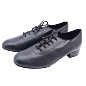 Men's 2cm Black Leatherette Heels Ballroom Dance Shoes