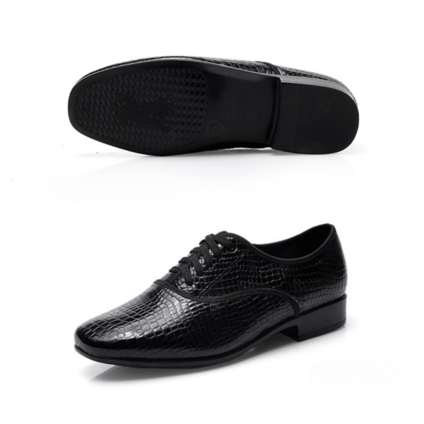 Men's 2.5cm Black Leatherette Heels Ballroom Dance Shoes - Image 6