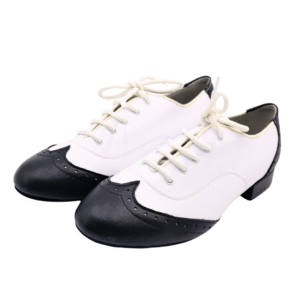Men's 3cm Black and White Leatherette Heels Ballroom Dance Shoes