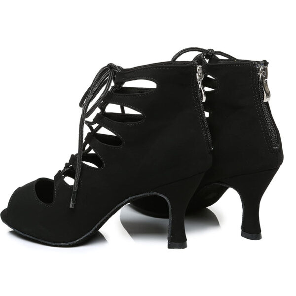 Women's Black Customized Heel Dance Boots Salsa Jazz Dance Shoes - Image 5
