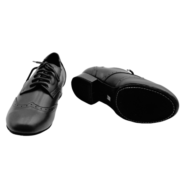 Men's 2cm Black Leatherette Heels Ballroom Dance Shoes - Image 7