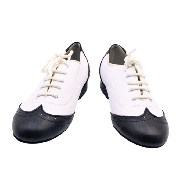 Men's 3cm Black and White Leatherette Heels Ballroom Dance Shoes - Image 8