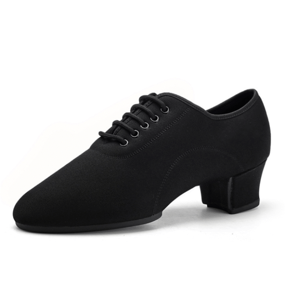 Men's Black Oxford Cloth Ballroom Dance Shoes - Image 5