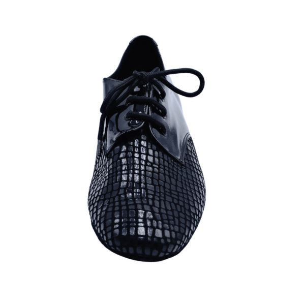Men's 2cm Black Leatherette Heels Ballroom Dance Shoes - Image 8
