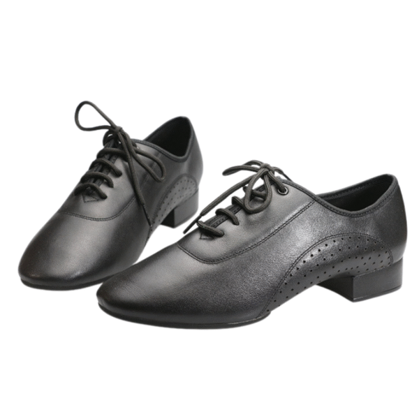 Men's 2.5cm Black Leatherette Heels Ballroom Dance Shoes - Image 2