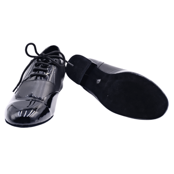 Men's 2cm Black Leatherette Heels Ballroom Dance Shoes - Image 8