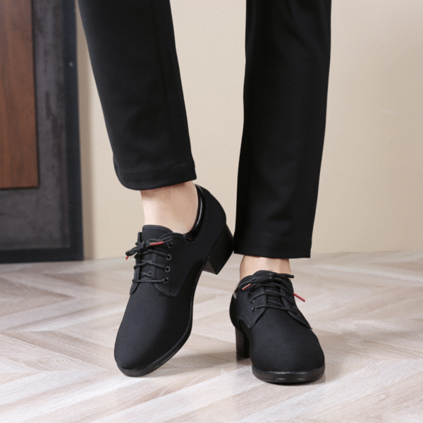 Men's 3.5cm Black Heels Ballroom Dance Shoes - Image 7