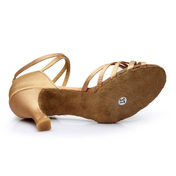 Women's Leather 5.5cm/7.5cm Heels Strappy Knot Latin Dance Shoes Ballroom Dance Shoes - Image 4