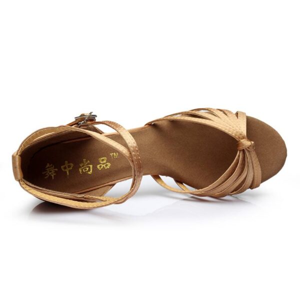 Women's Leather 5.5cm/7.5cm Heels Strappy Knot Latin Dance Shoes Ballroom Dance Shoes - Image 7