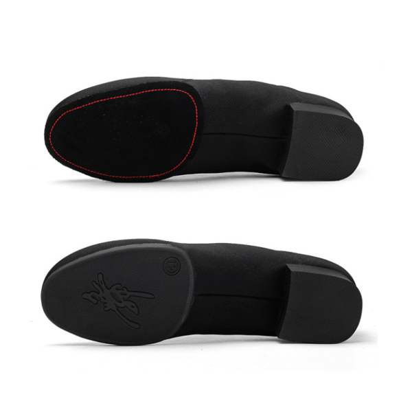 Men's Black Oxford Cloth Ballroom Dance Shoes - Image 8