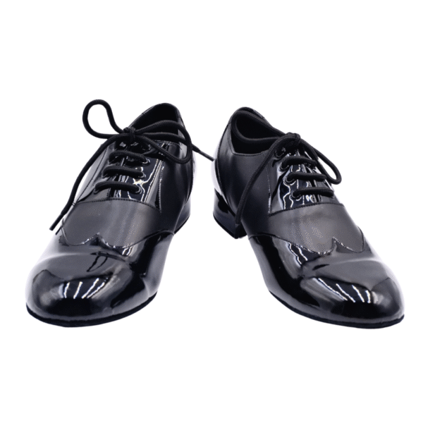 Men's 2cm Black Leatherette Heels Ballroom Dance Shoes - Image 9