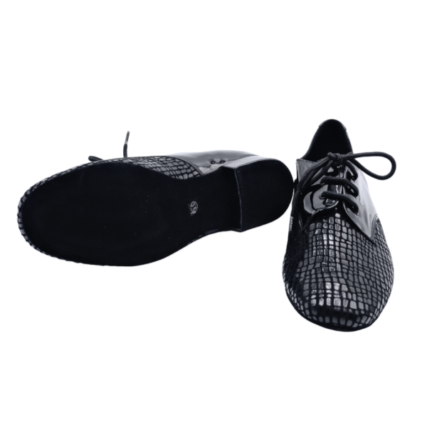 Men's 2cm Black Leatherette Heels Ballroom Dance Shoes - Image 6